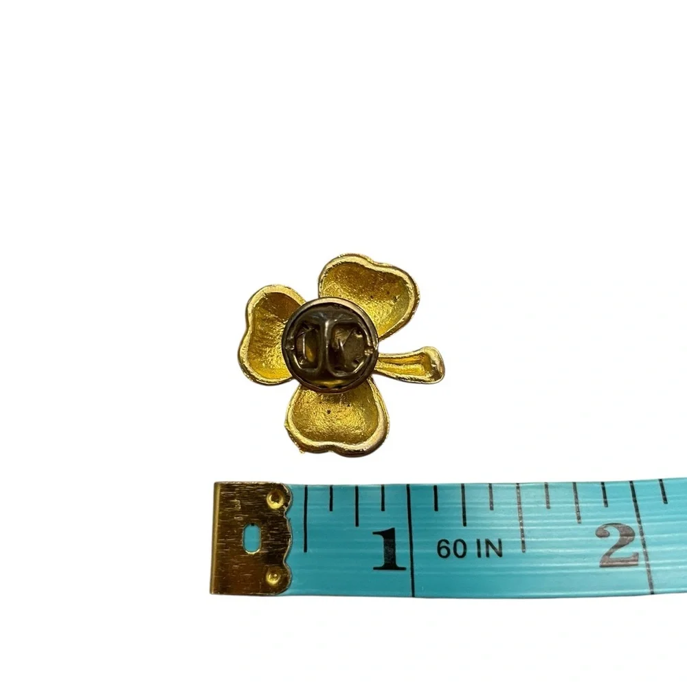 Shamrock‎ 3 Leaf Clover Green Giltter Gold Color Lapel Pin St Patrick's Day LUCK